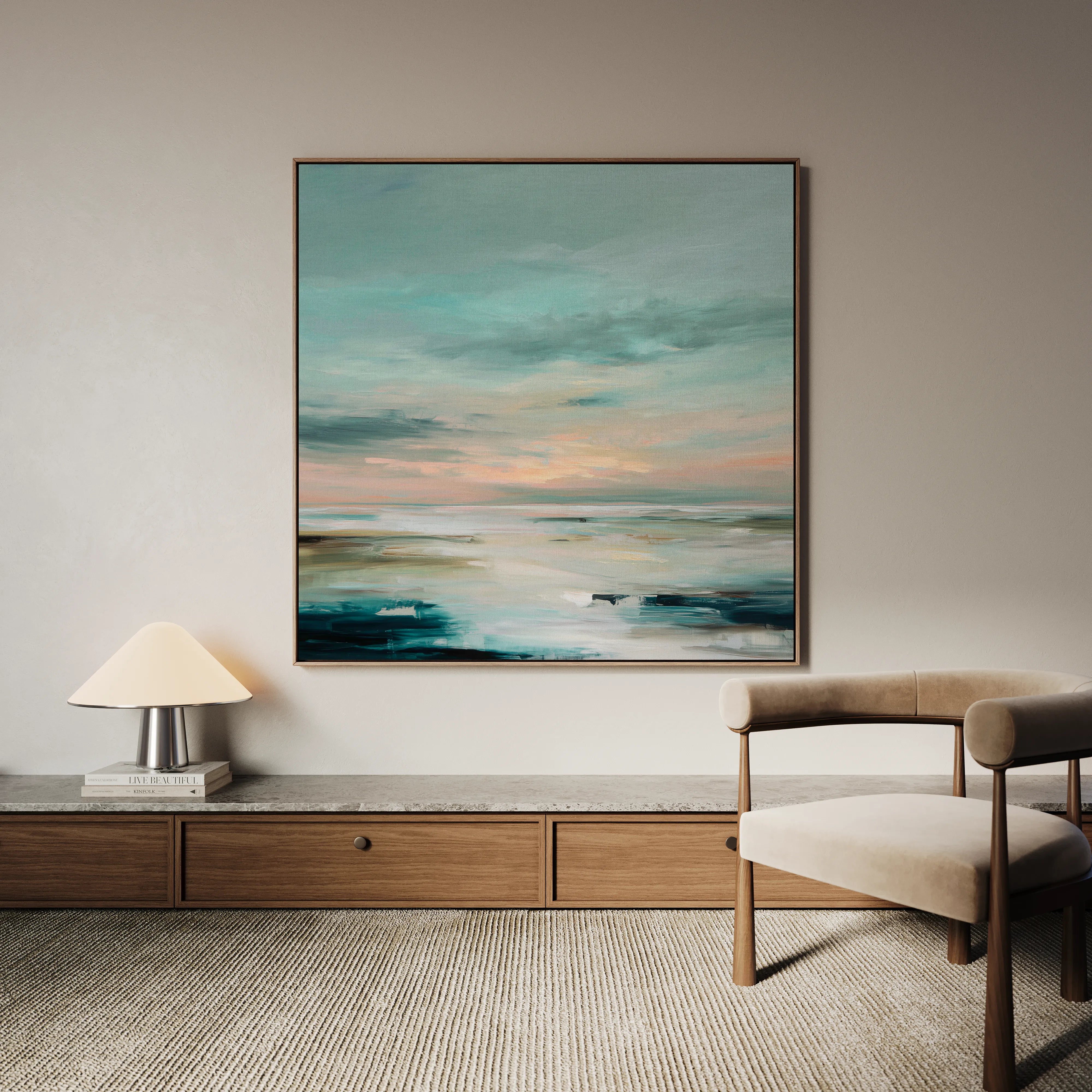 Abstract 1300 Canvas Art 16" x 16" / 40 x 40 cm / Black