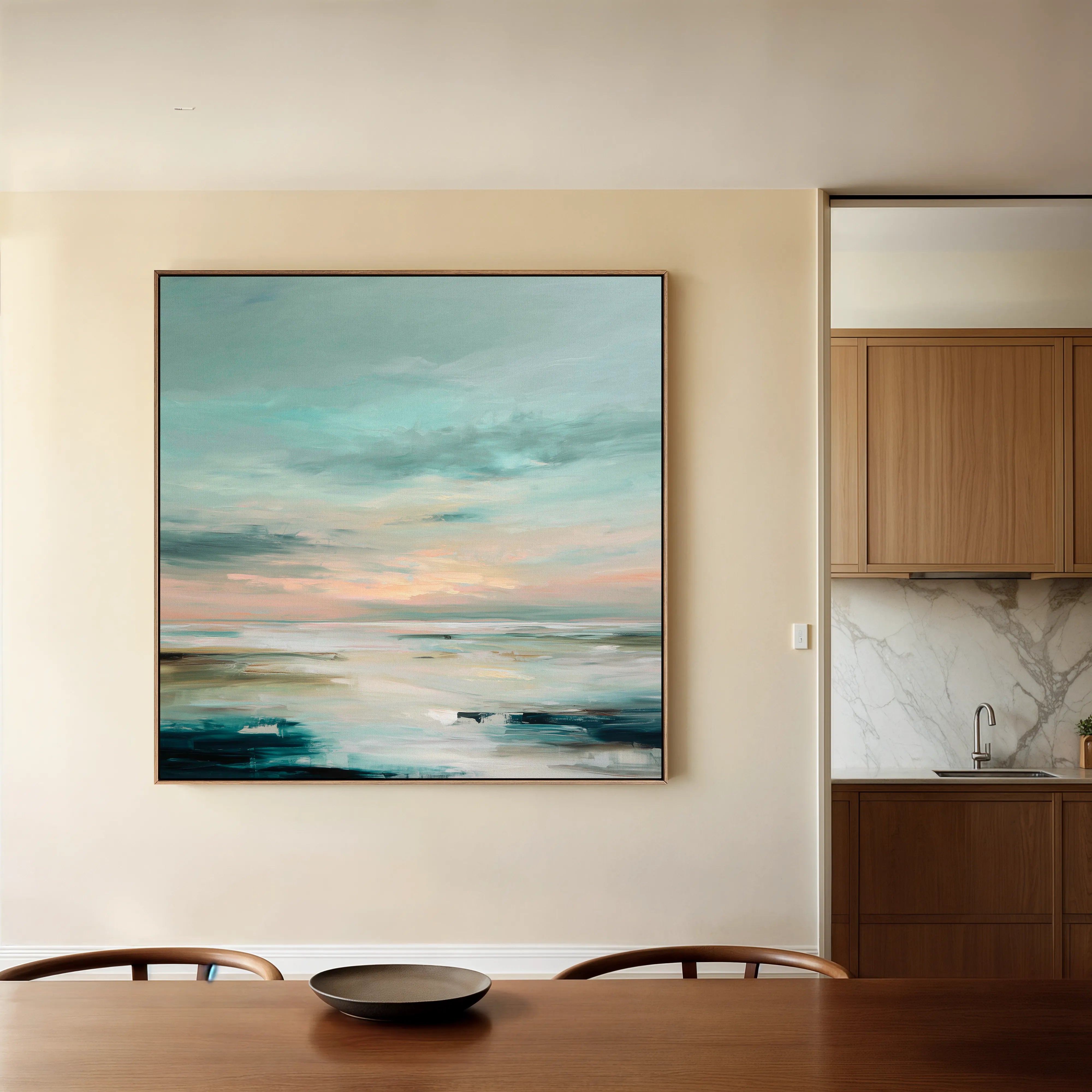 Abstract 1300 Canvas Art 16" x 16" / 40 x 40 cm / Black