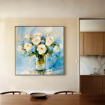 Floral 1300 Canvas Art 16" x 16" / 40 x 40 cm / Black