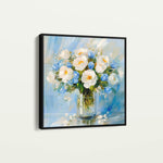 Floral 1300 Canvas Art 16" x 16" / 40 x 40 cm / Black