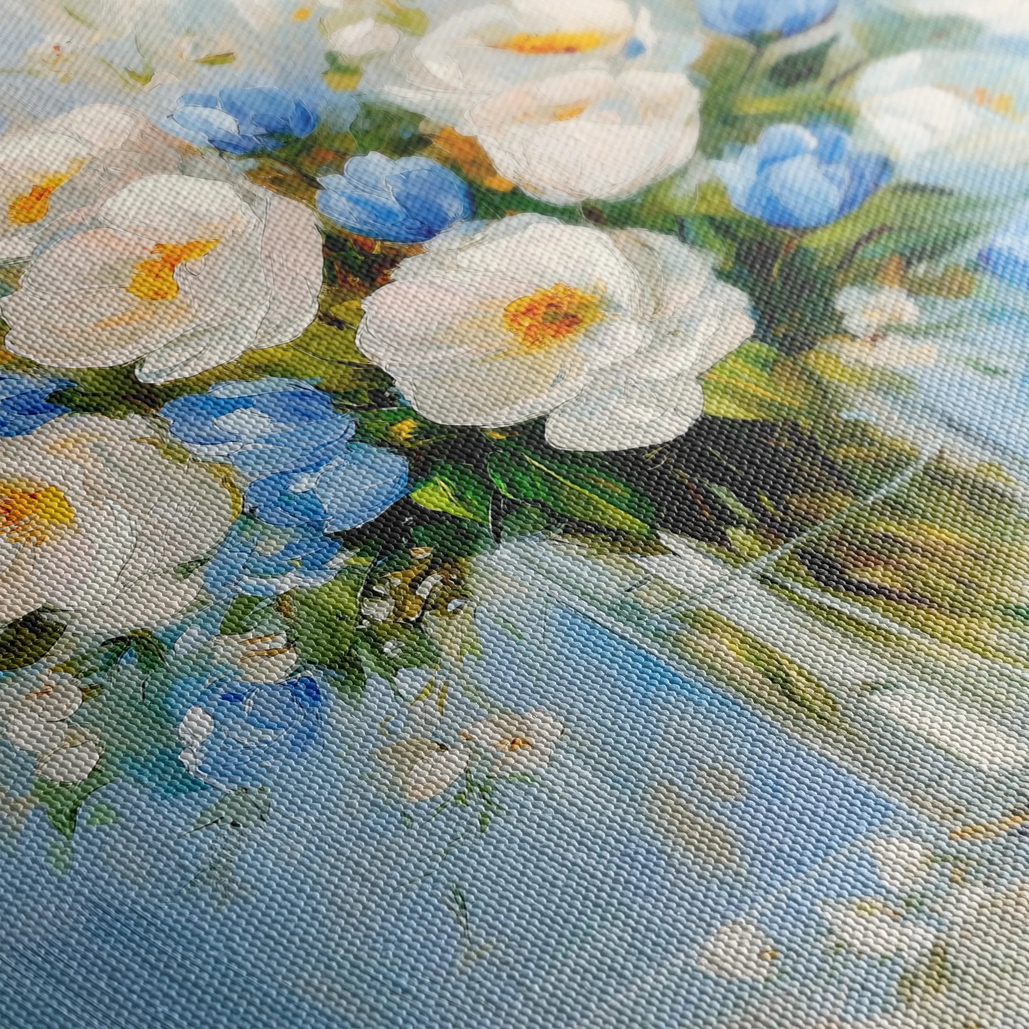 Floral 1300 Canvas Art 16" x 16" / 40 x 40 cm / Black