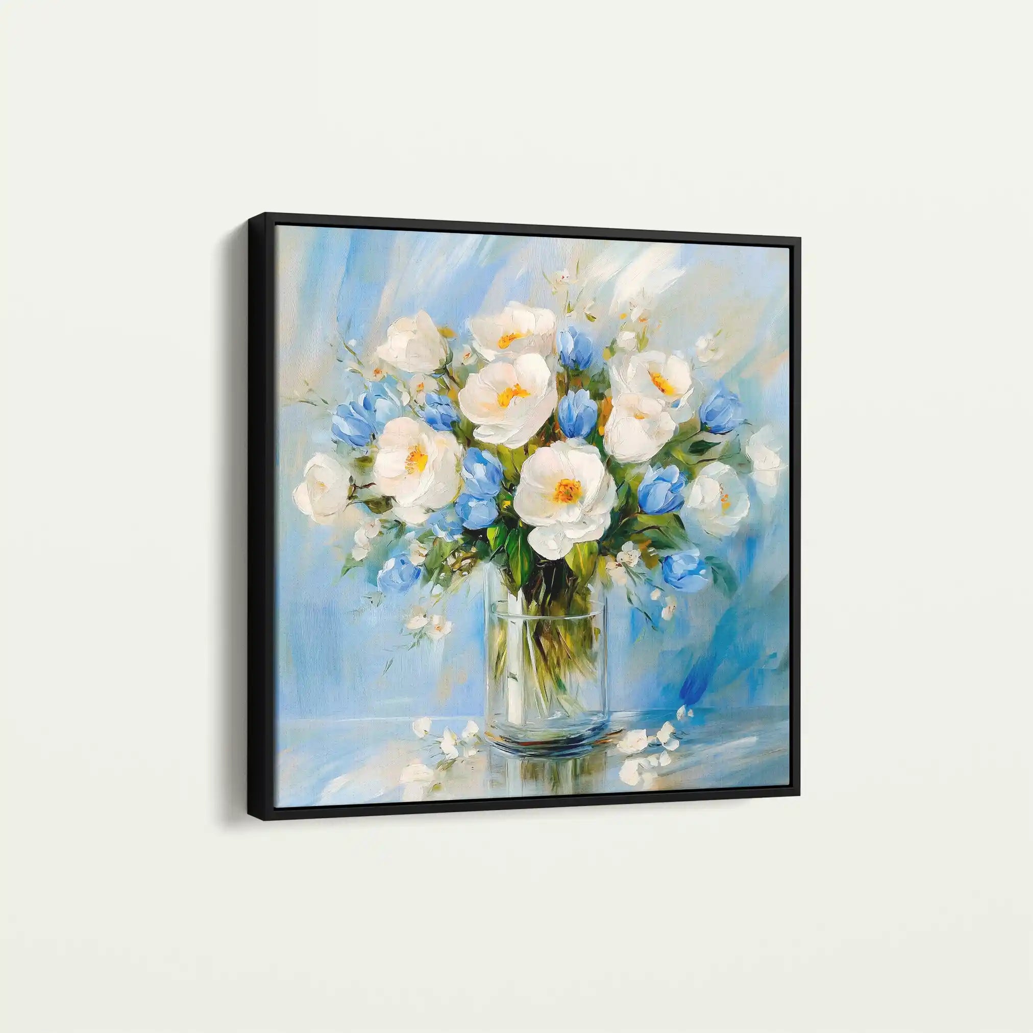 Floral 1300 Canvas Art 60 x 60 cm / Black