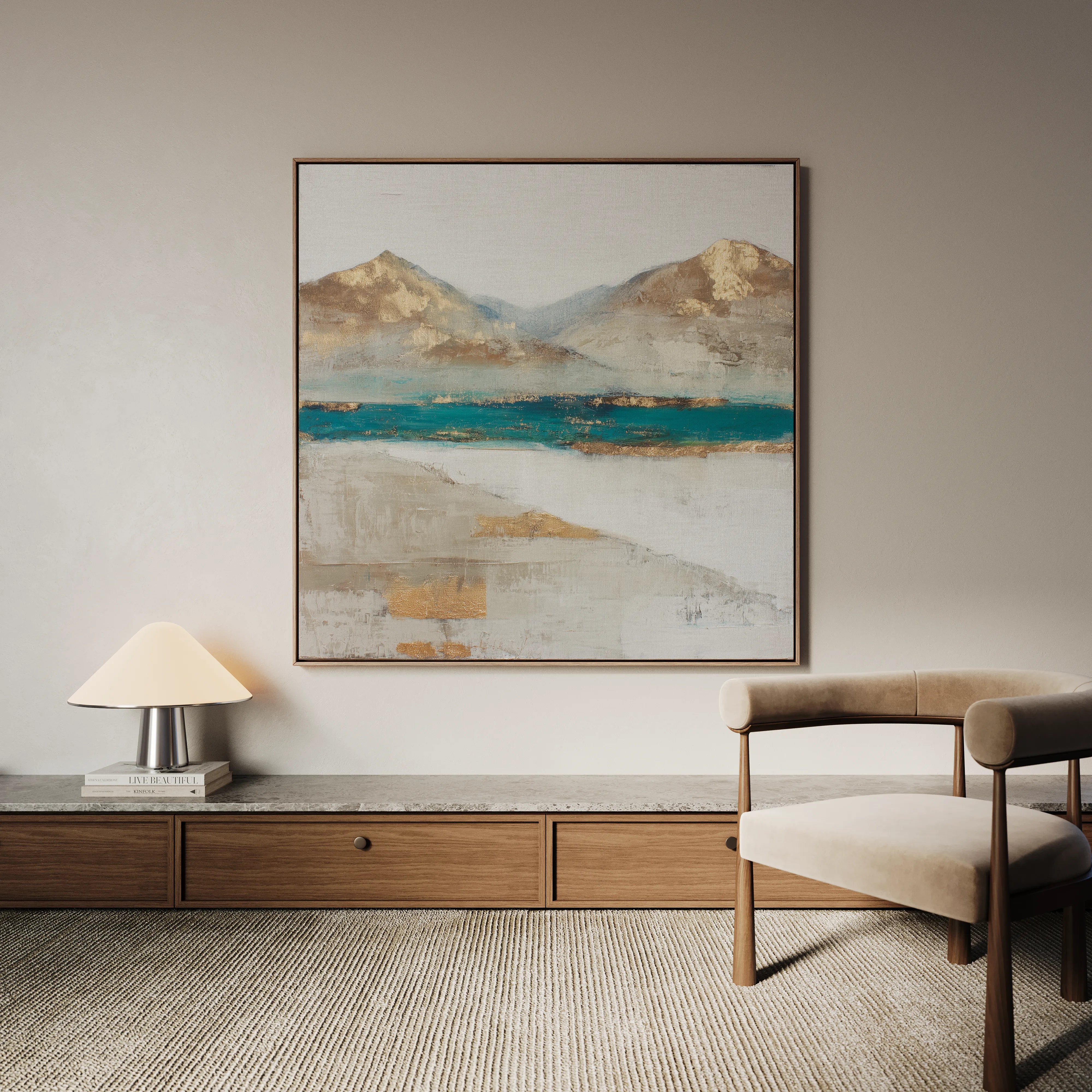 Abstract 1301 Canvas Art 16" x 16" / 40 x 40 cm / Black