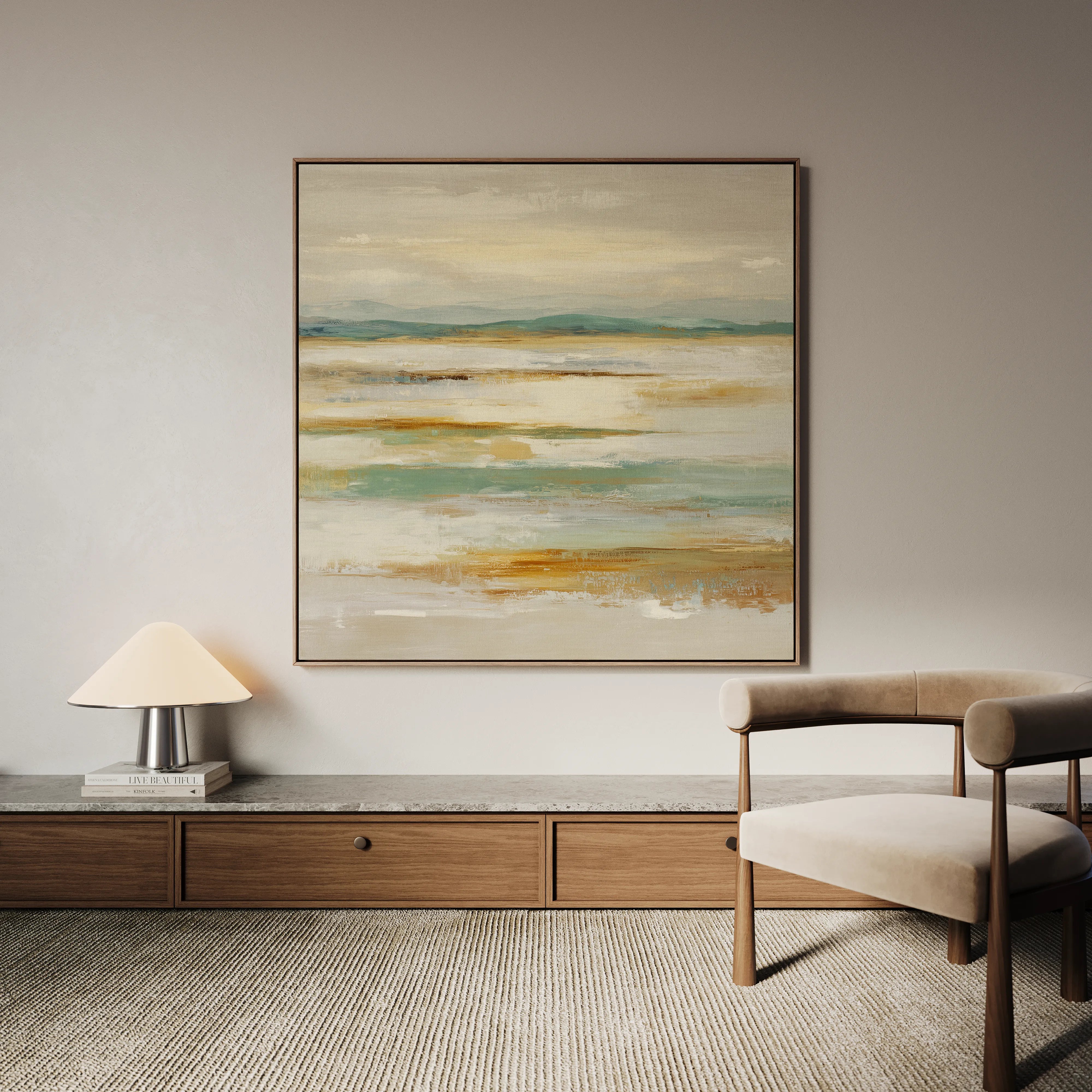Abstract 1303 Canvas Art 16" x 16" / 40 x 40 cm / Black