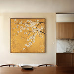 Floral 1303 Canvas Art 16" x 16" / 40 x 40 cm / Black