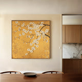 Floral 1303 Canvas Art 16" x 16" / 40 x 40 cm / Black