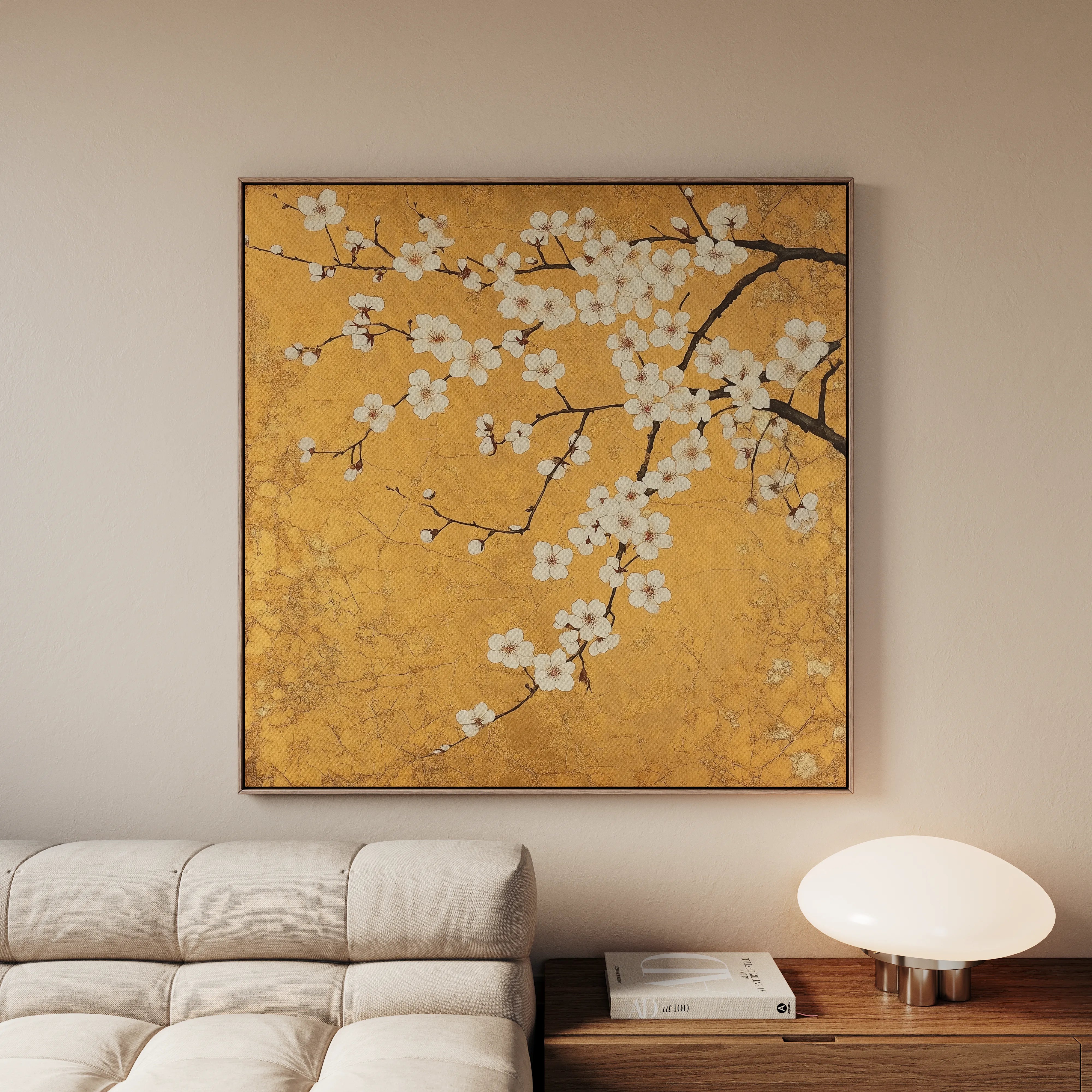 Floral 1303 Canvas Art 16" x 16" / 40 x 40 cm / Black