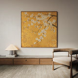 Floral 1303 Canvas Art 16" x 16" / 40 x 40 cm / Black
