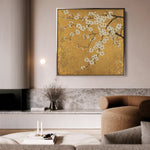 Floral 1303 Canvas Art 16" x 16" / 40 x 40 cm / Black