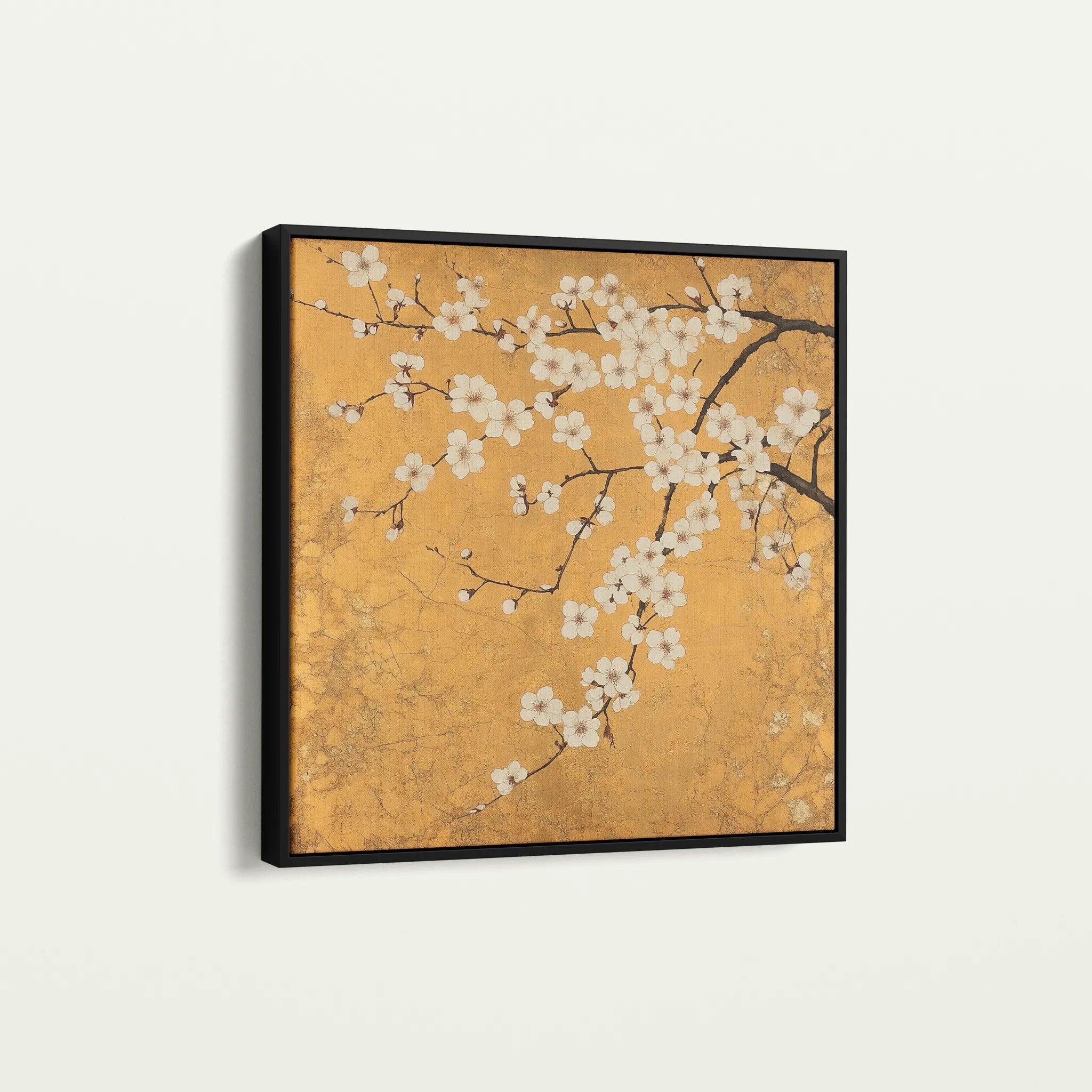 Floral 1303 Canvas Art 16" x 16" / 40 x 40 cm / Black