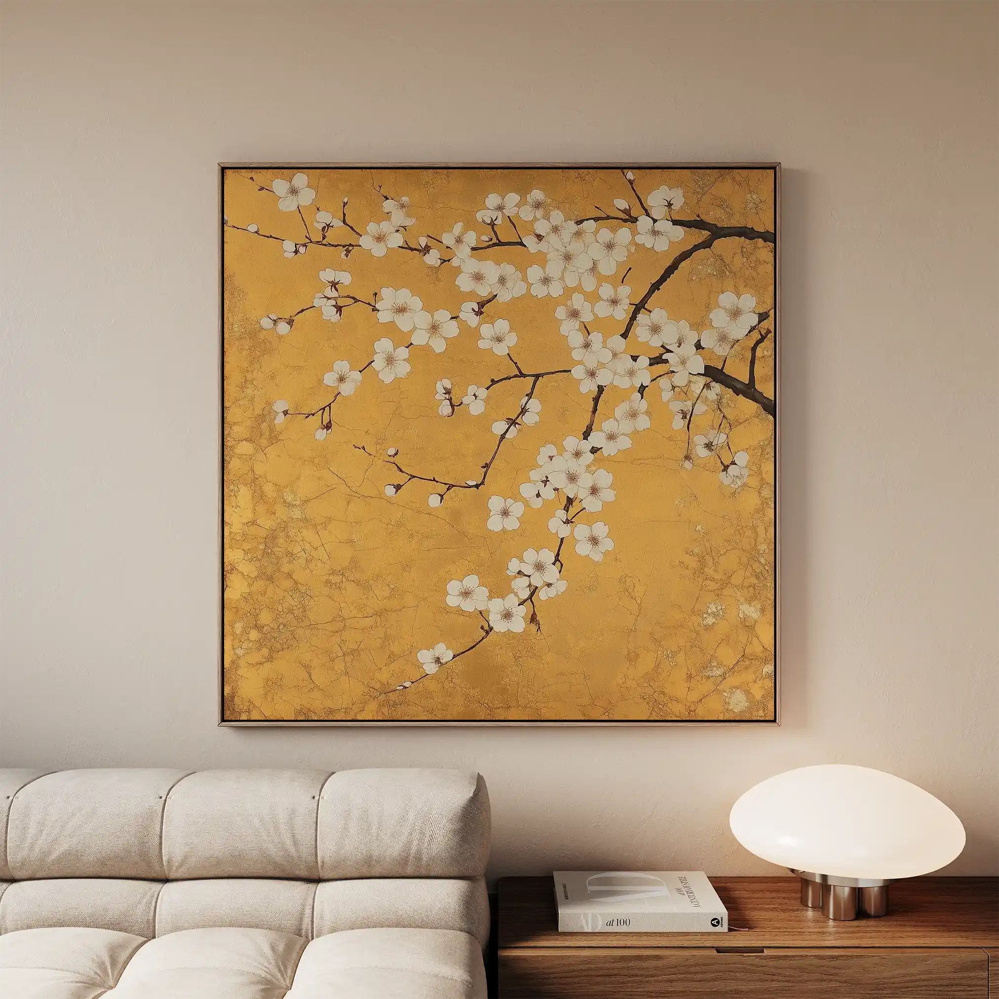 Floral 1303 Canvas Art 60 x 60 cm / Black