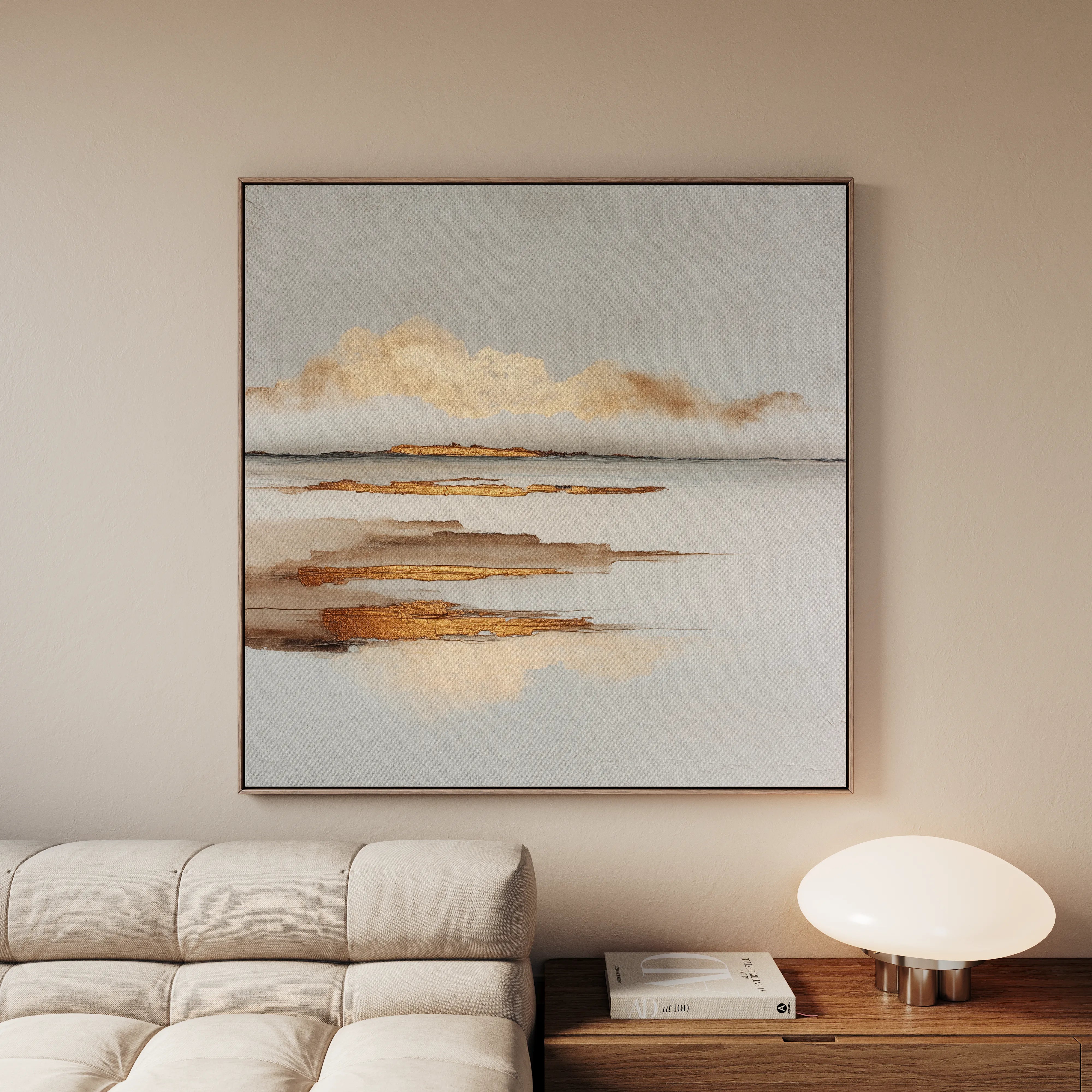 Abstract 1304 Canvas Art 16" x 16" / 40 x 40 cm / Black