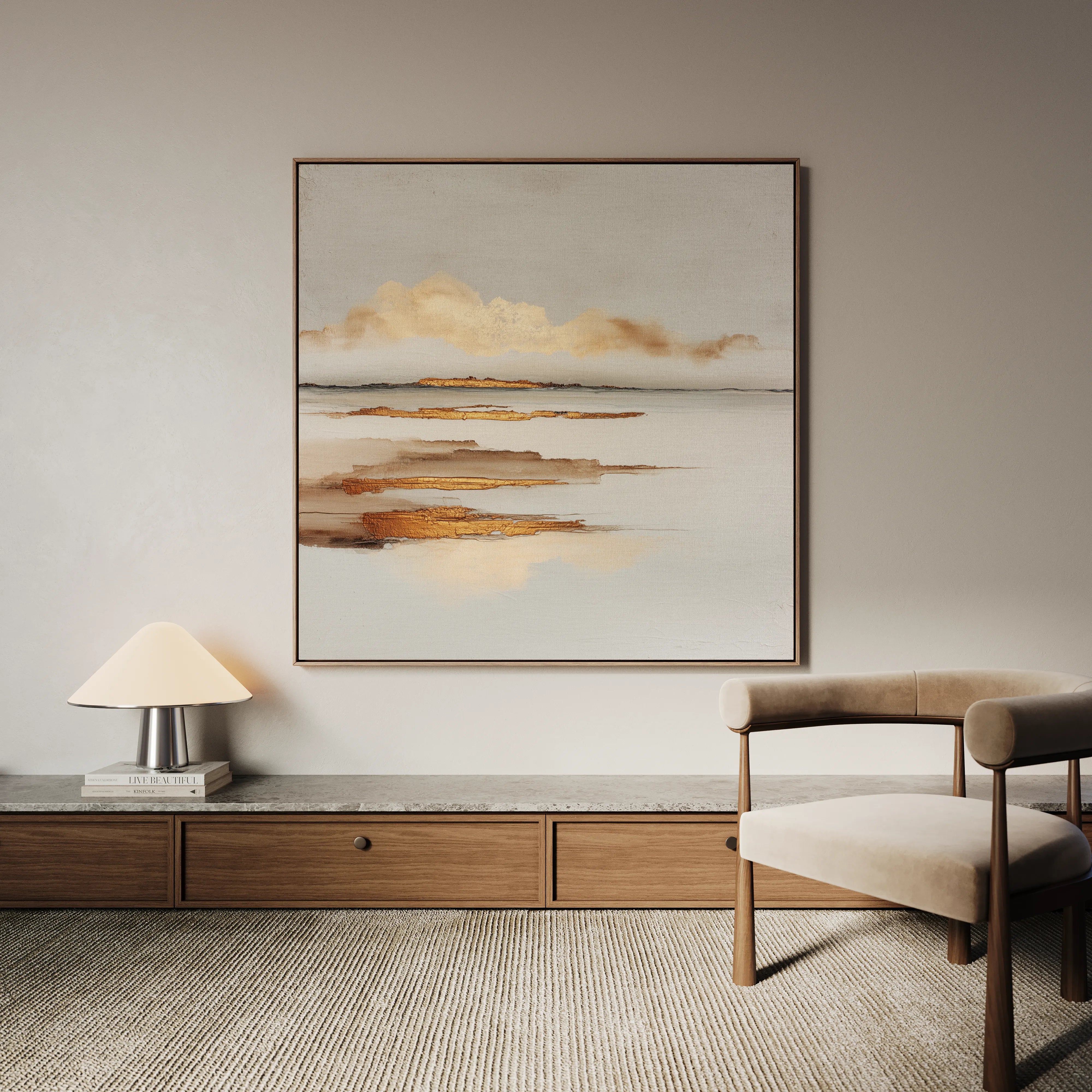 Abstract 1304 Canvas Art 16" x 16" / 40 x 40 cm / Black