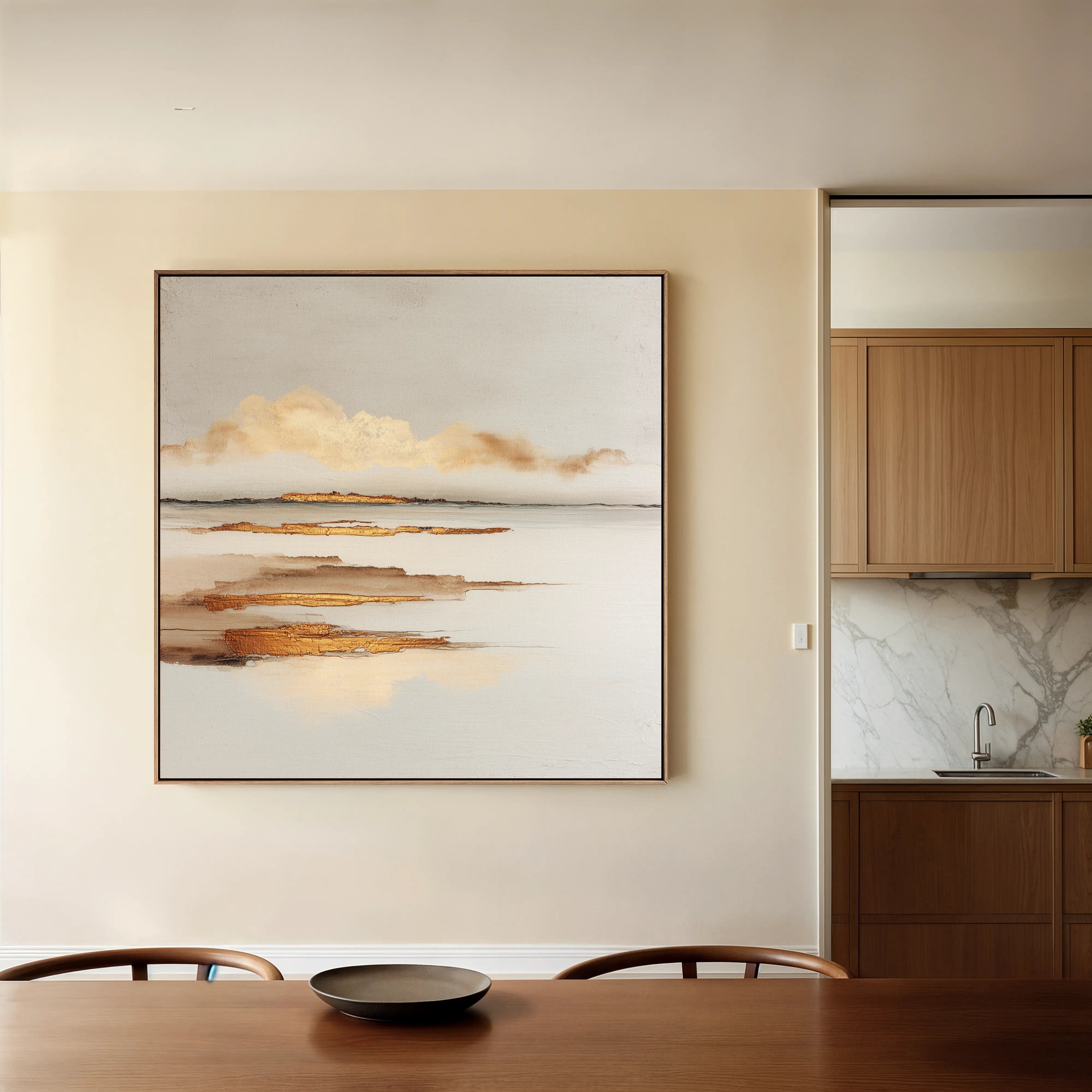 Abstract 1304 Canvas Art 16" x 16" / 40 x 40 cm / Black