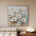 Floral 1304 Canvas Art 16" x 16" / 40 x 40 cm / Black