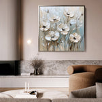 Floral 1304 Canvas Art 16" x 16" / 40 x 40 cm / Black