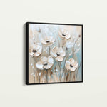 Floral 1304 Canvas Art 16" x 16" / 40 x 40 cm / Black