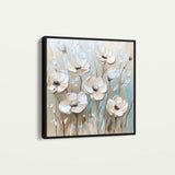 Floral 1304 Canvas Art 16" x 16" / 40 x 40 cm / Black