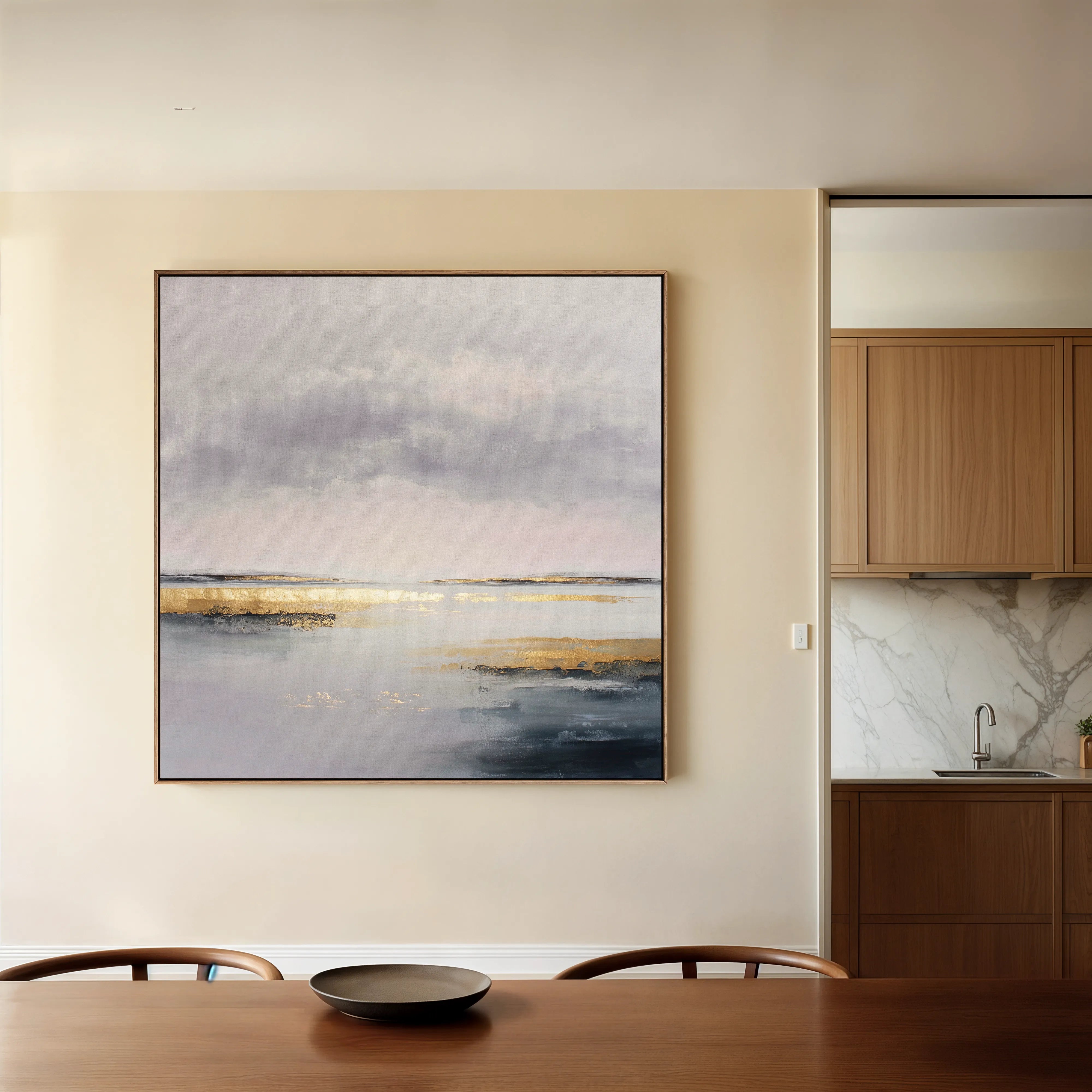 Abstract 1305 Canvas Art 16" x 16" / 40 x 40 cm / Black