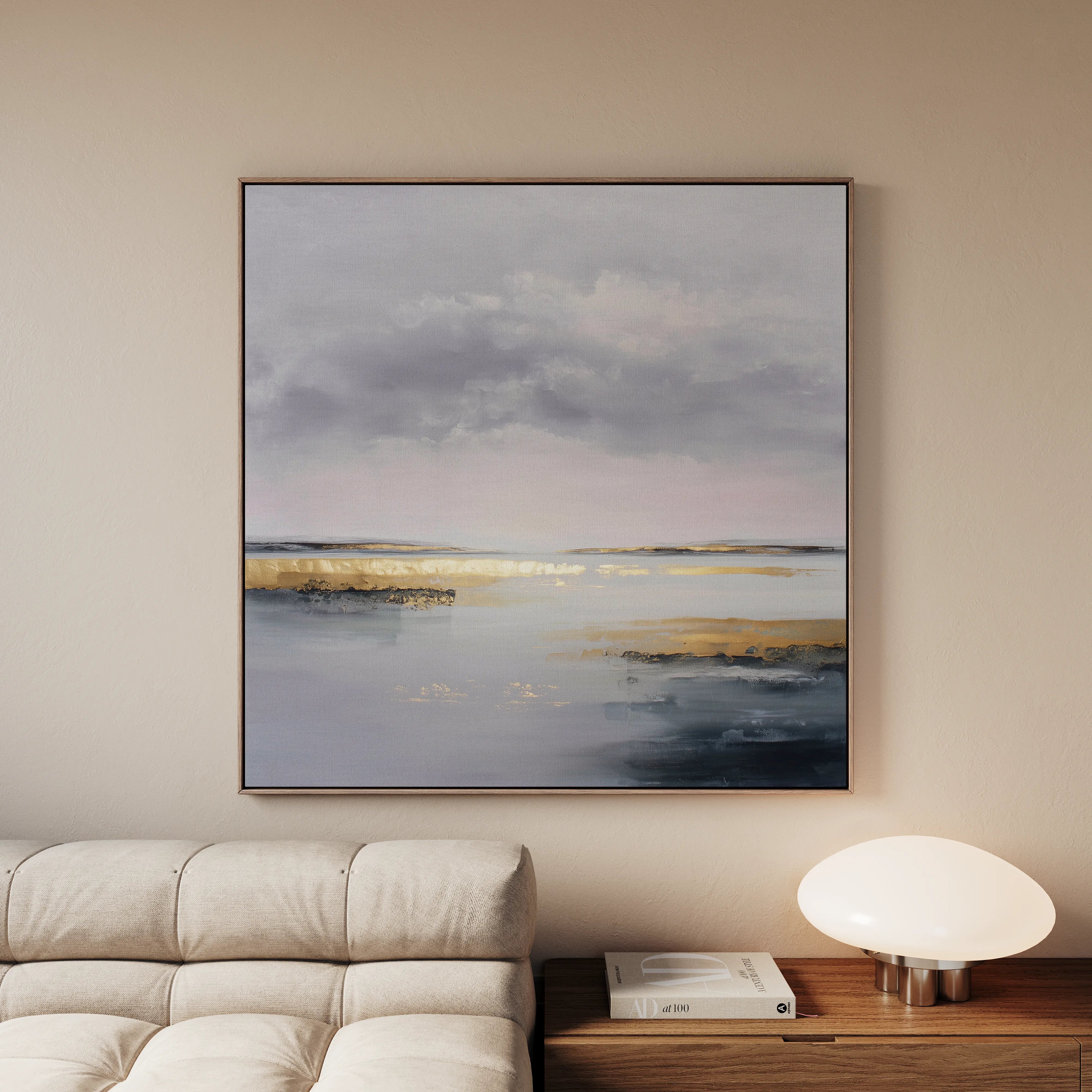 Abstract 1305 Canvas Art 16" x 16" / 40 x 40 cm / Black