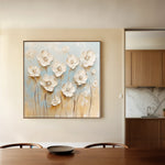 Floral 1305 Canvas Art 16" x 16" / 40 x 40 cm / Black