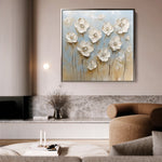 Floral 1305 Canvas Art 16" x 16" / 40 x 40 cm / Black