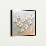 Floral 1305 Canvas Art 16" x 16" / 40 x 40 cm / Black