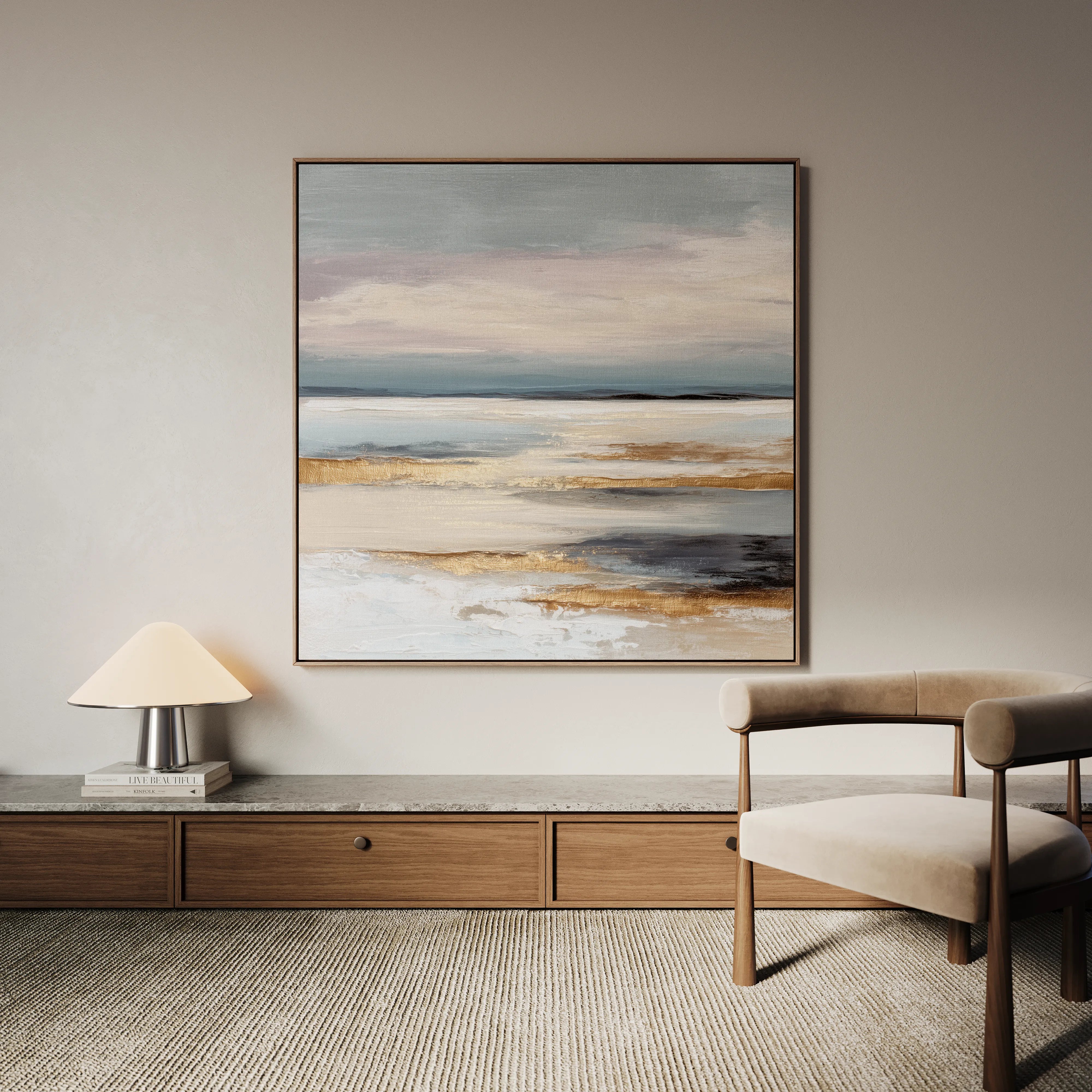 Abstract 1306 Canvas Art 16" x 16" / 40 x 40 cm / Black