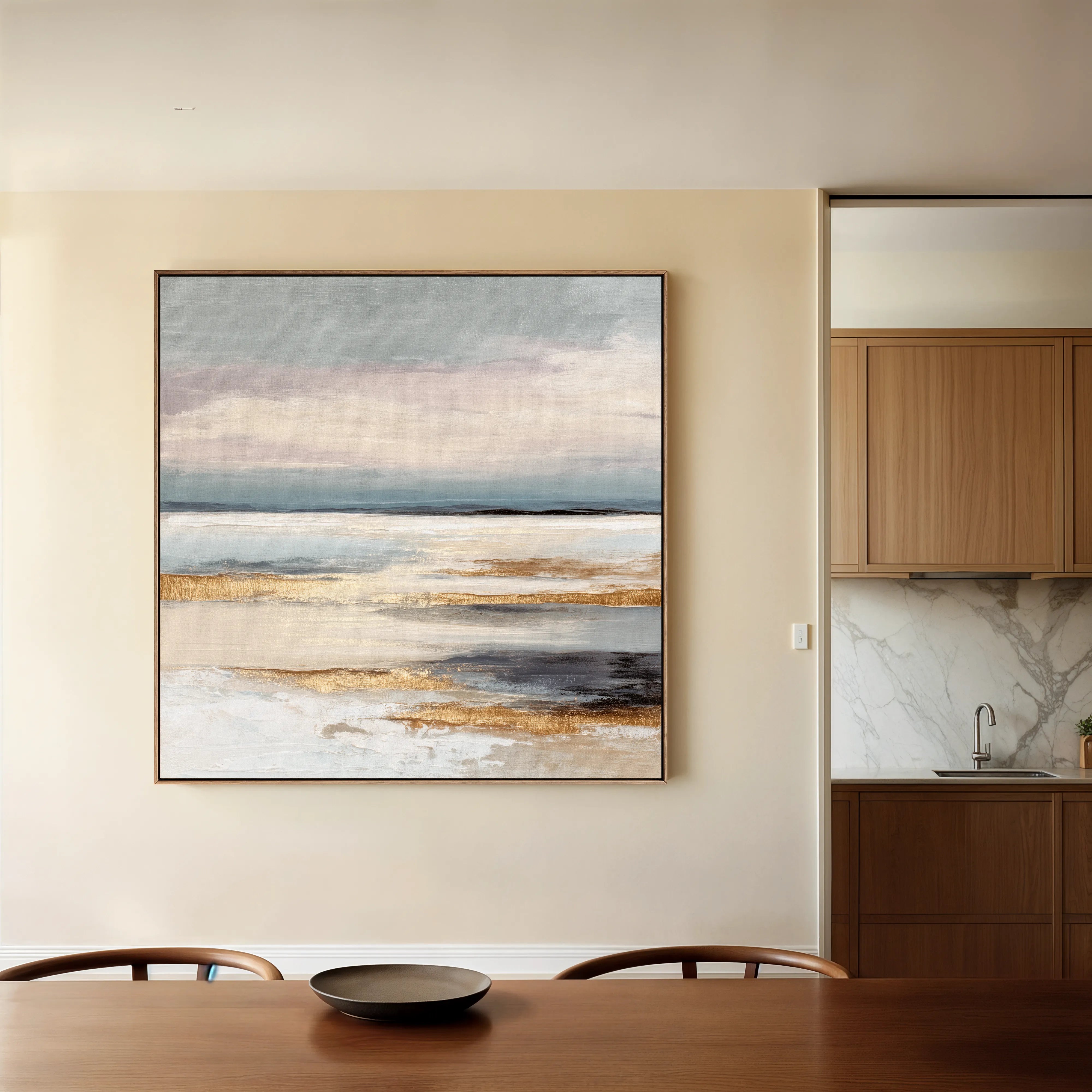 Abstract 1306 Canvas Art 16" x 16" / 40 x 40 cm / Black