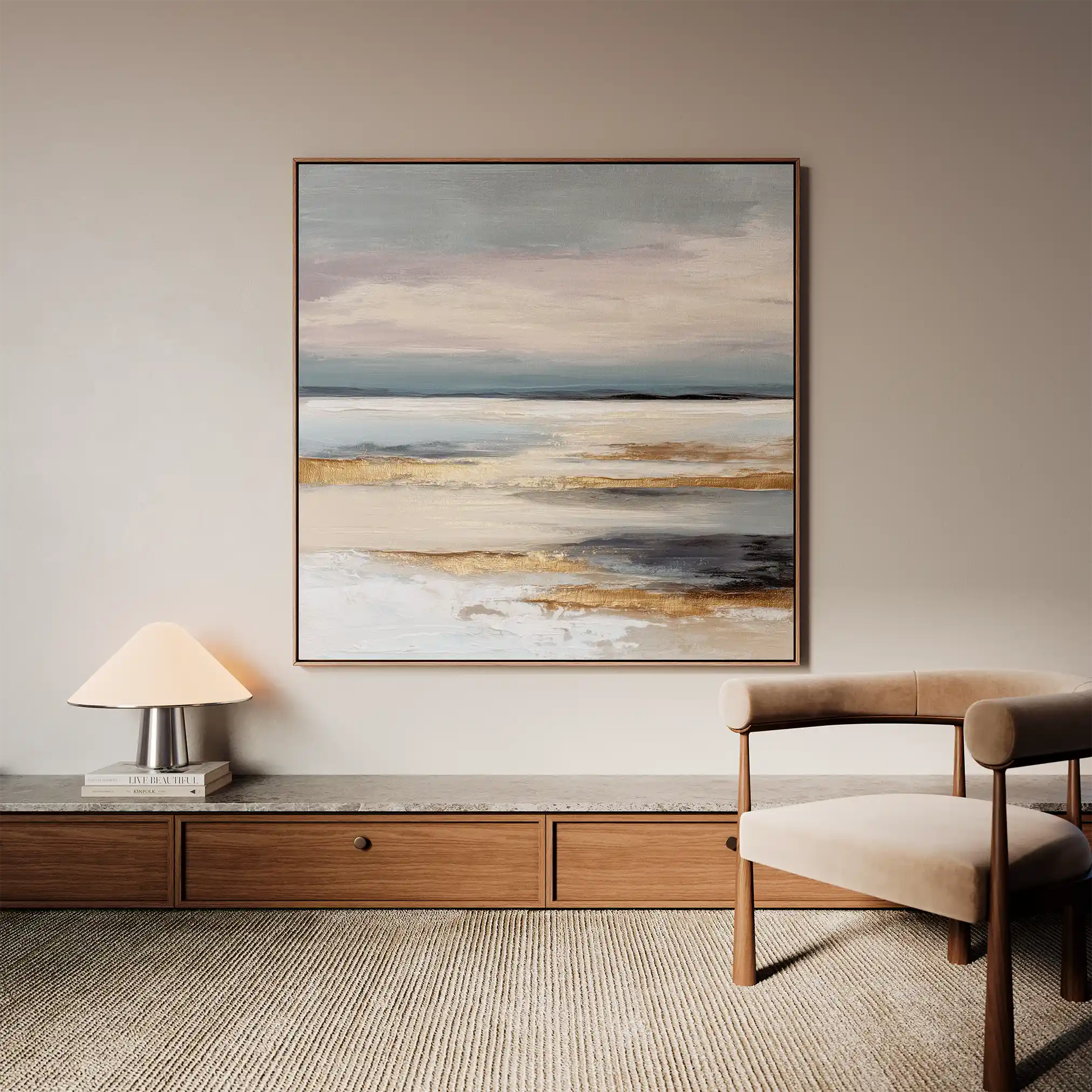 Abstract 1306 Canvas Art 60 x 60 cm / Black