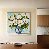 Floral 1306 Canvas Art 16" x 16" / 40 x 40 cm / Black