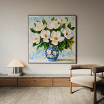 Floral 1306 Canvas Art 16" x 16" / 40 x 40 cm / Black