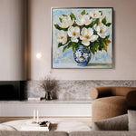 Floral 1306 Canvas Art 16" x 16" / 40 x 40 cm / Black