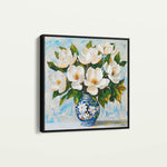 Floral 1306 Canvas Art 16" x 16" / 40 x 40 cm / Black