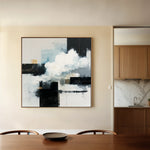 Abstract 1307 Canvas Art 16" x 16" / 40 x 40 cm / Black