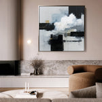 Abstract 1307 Canvas Art 16" x 16" / 40 x 40 cm / Black