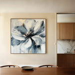 Floral 1307 Canvas Art 16" x 16" / 40 x 40 cm / Black
