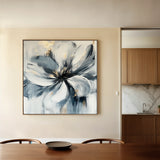 Floral 1307 Canvas Art 16" x 16" / 40 x 40 cm / Black