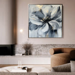 Floral 1307 Canvas Art 16" x 16" / 40 x 40 cm / Black