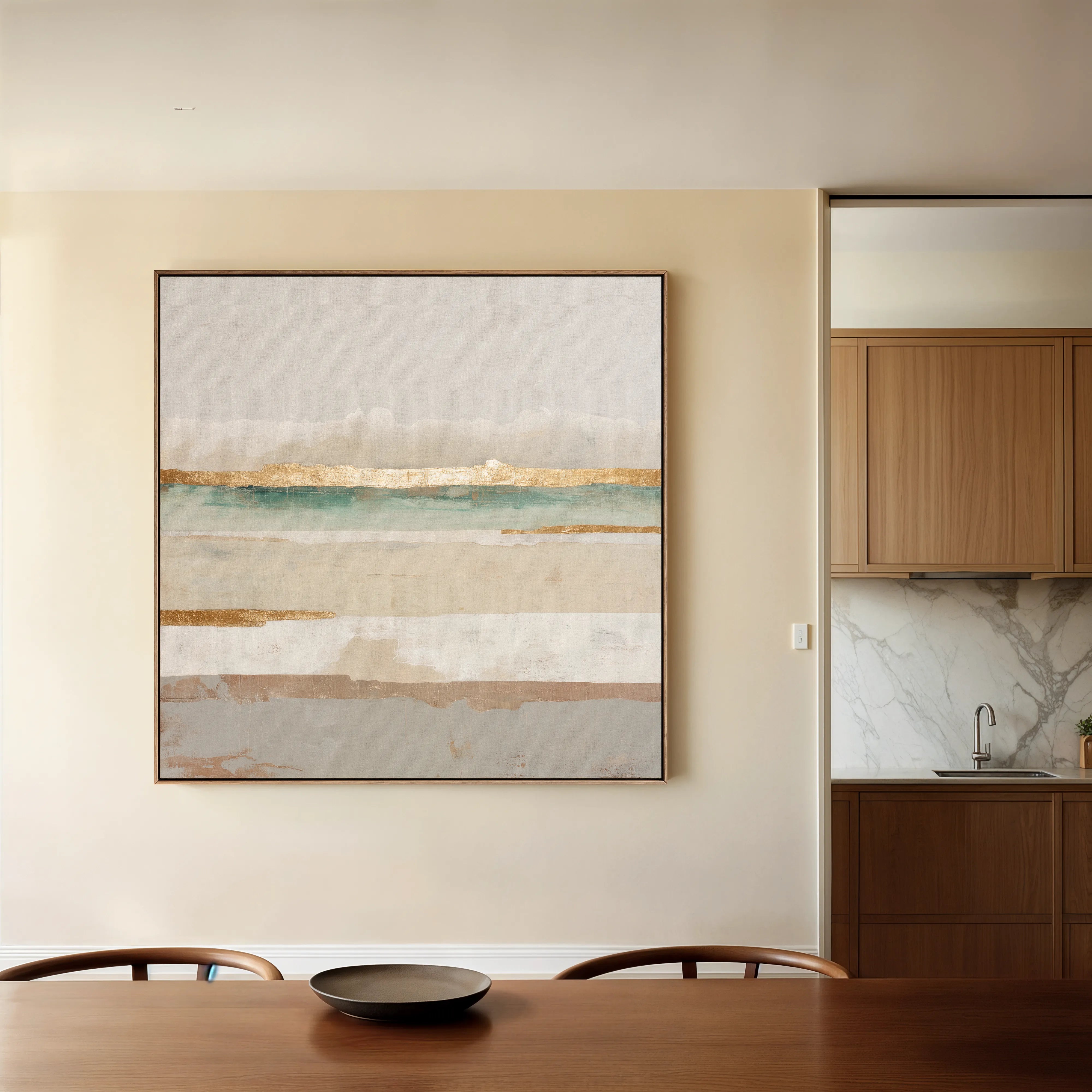 Abstract 1308 Canvas Art 16" x 16" / 40 x 40 cm / Black