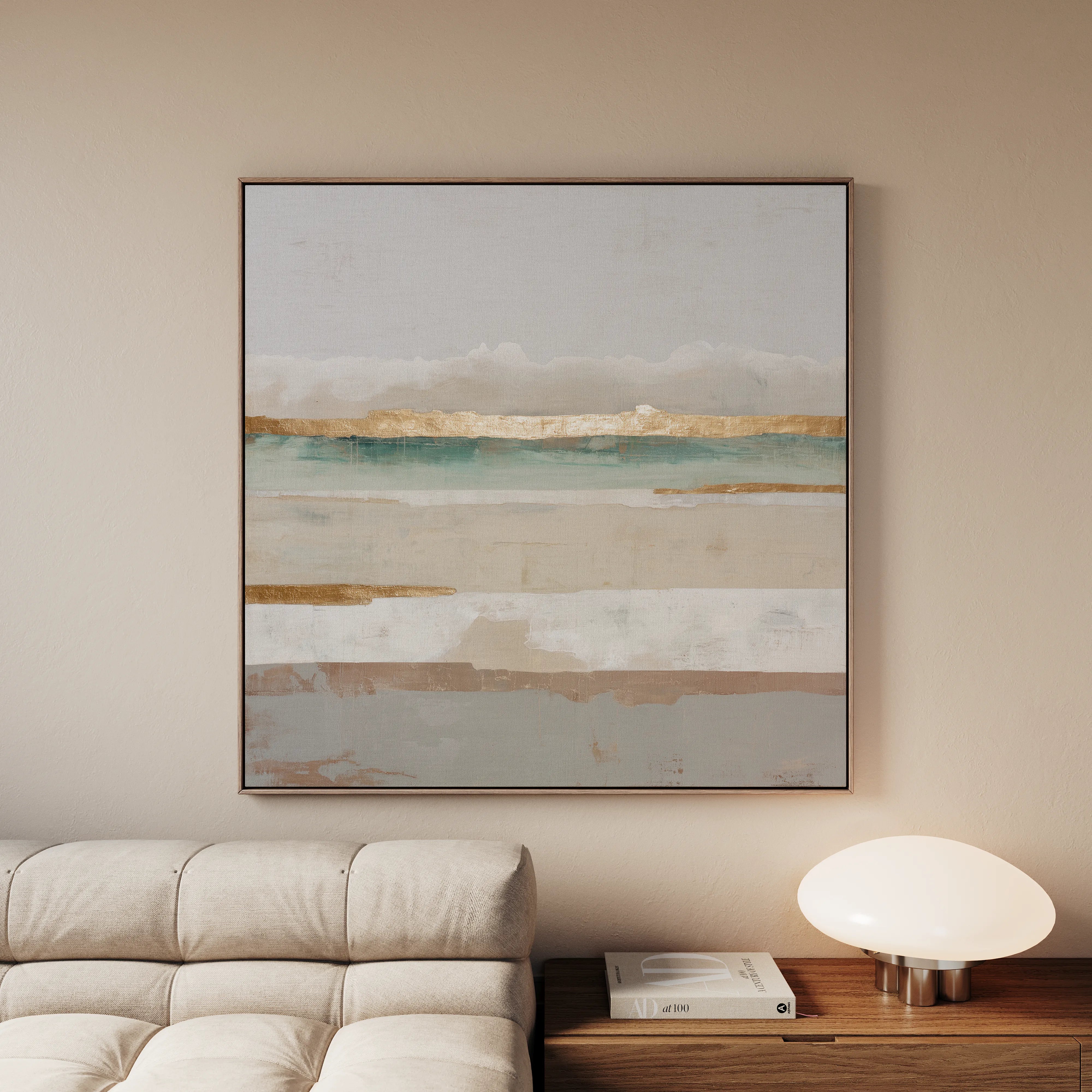 Abstract 1308 Canvas Art 16" x 16" / 40 x 40 cm / Black