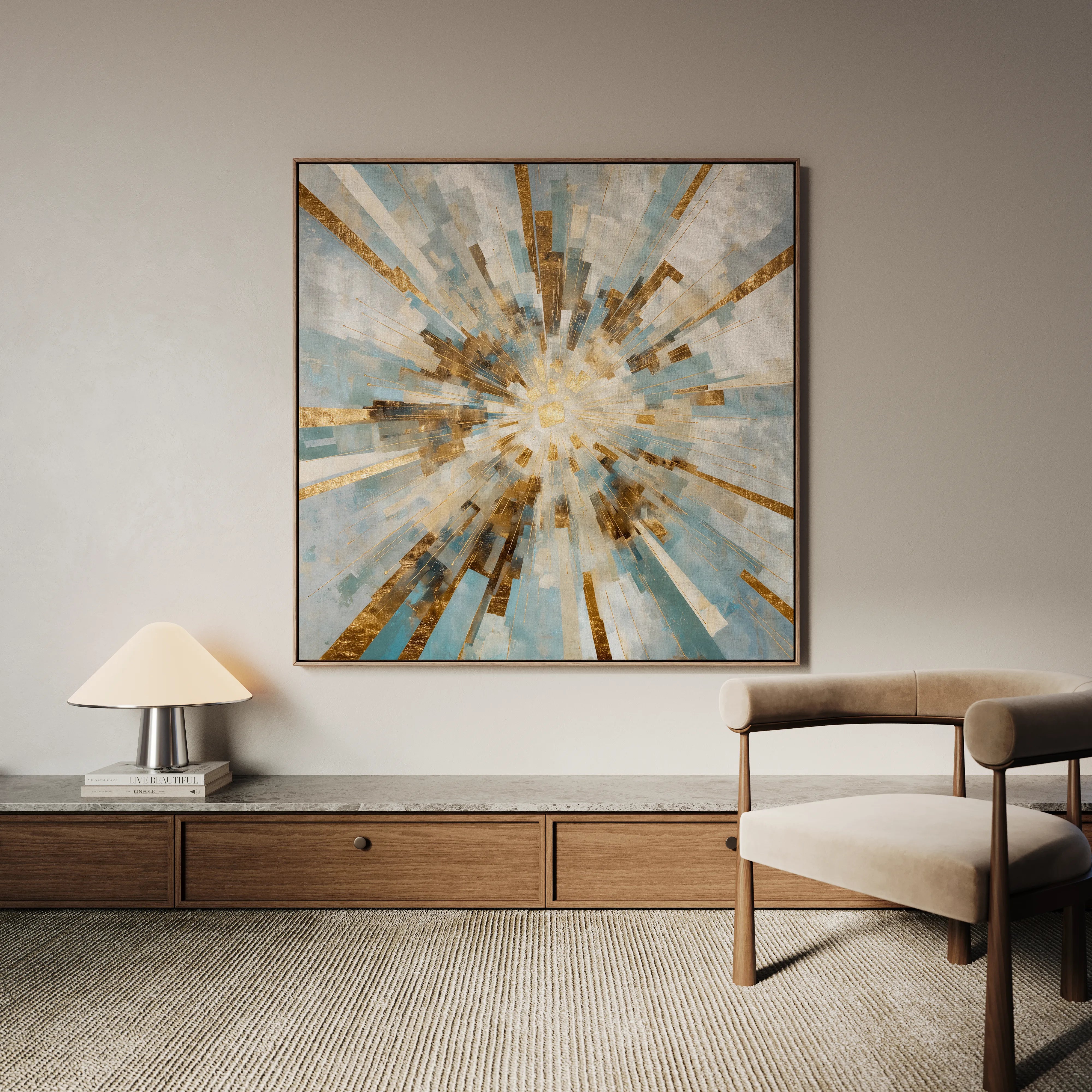 Abstract 1309 Canvas Art 16" x 16" / 40 x 40 cm / Black