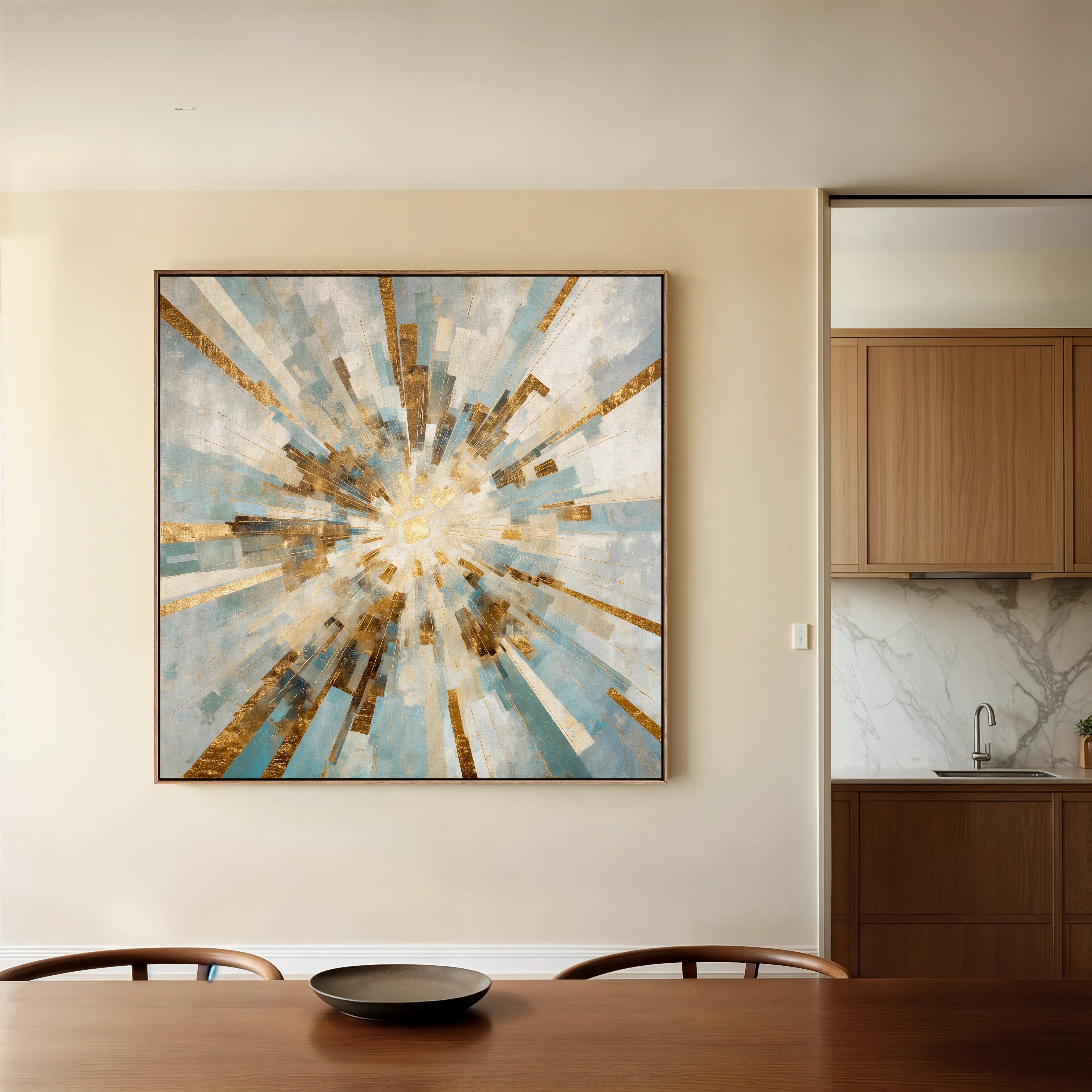 Abstract 1309 Canvas Art 16" x 16" / 40 x 40 cm / Black
