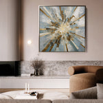 Abstract 1309 Canvas Art 16" x 16" / 40 x 40 cm / Black