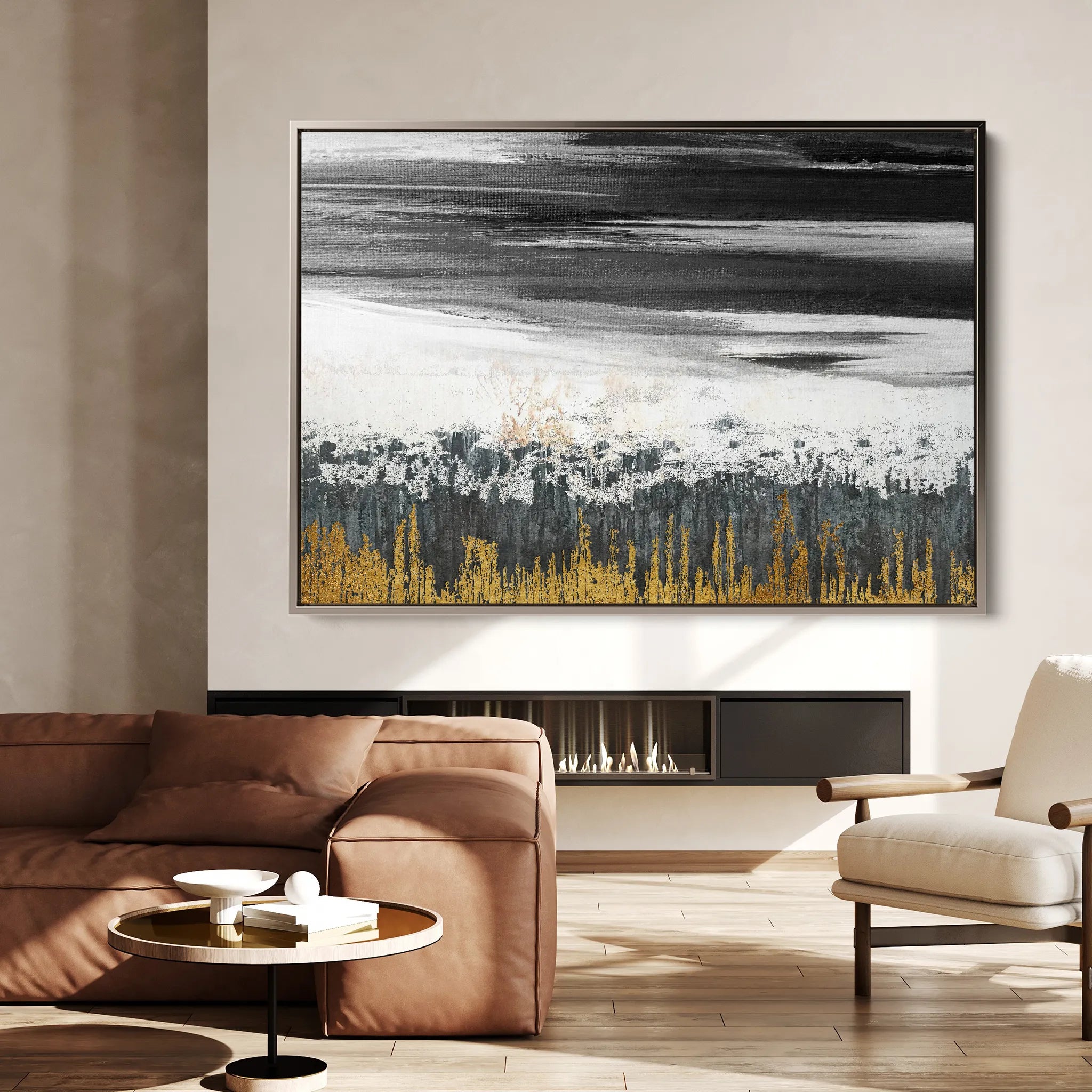 Abstract 131 Canvas Art 18" x 24" / 45 x 60 cm / Black