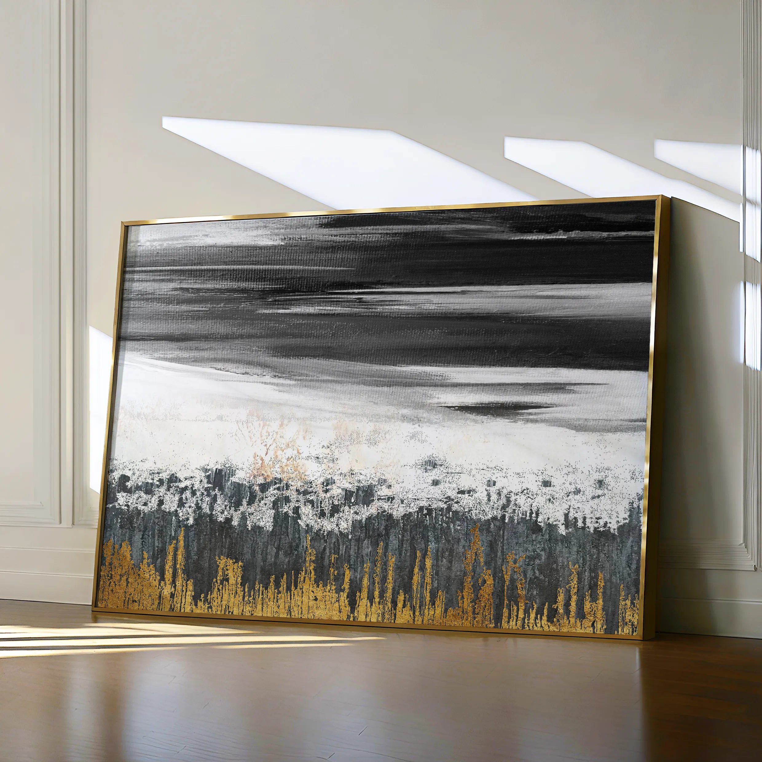 Abstract 131 Canvas Art 18" x 24" / 45 x 60 cm / Black
