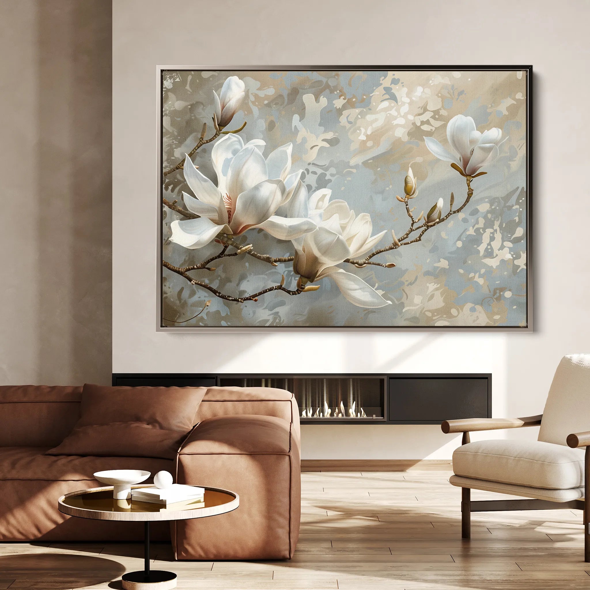 Floral 131 Canvas Art 18" x 24" / 45 x 60 cm / Black