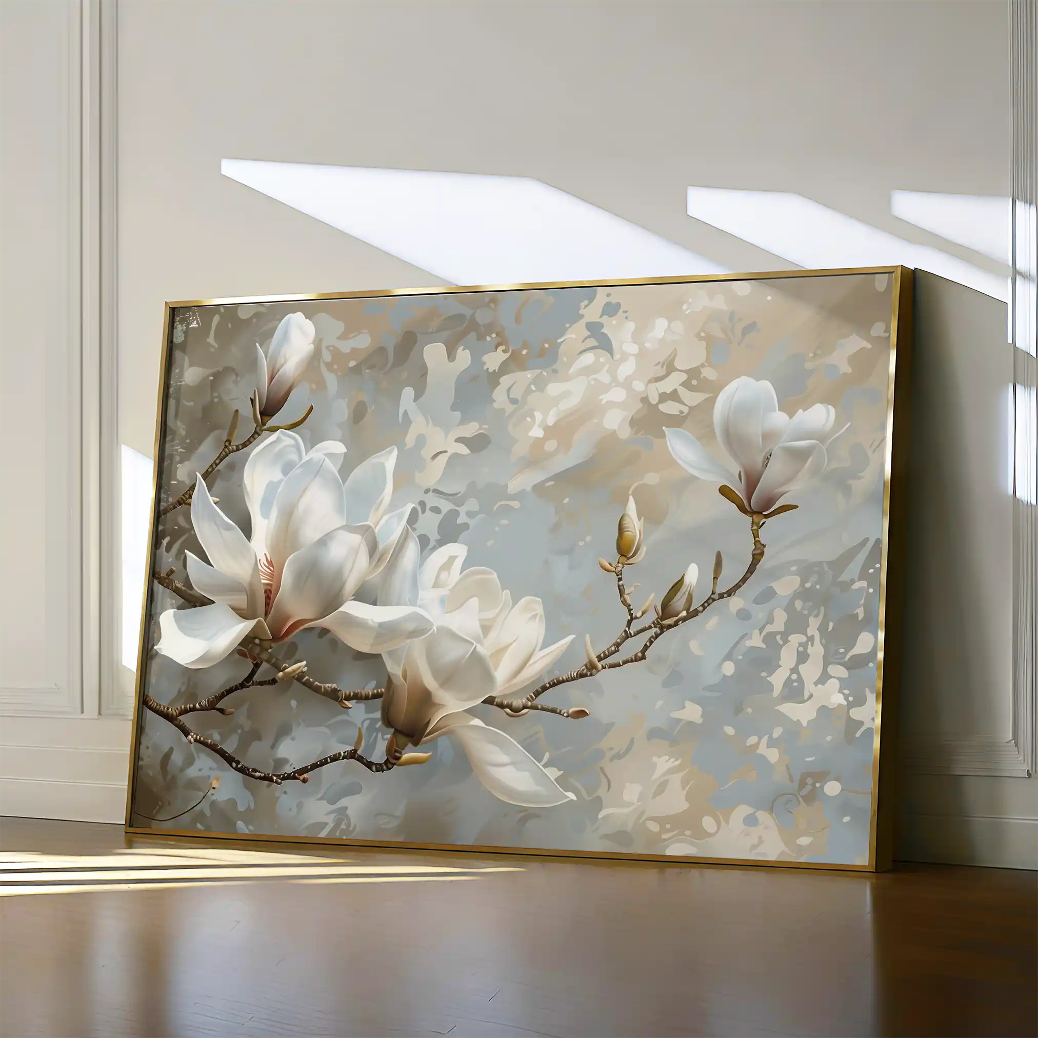 Floral 131 Canvas Art 18" x 24" / 45 x 60 cm / Black