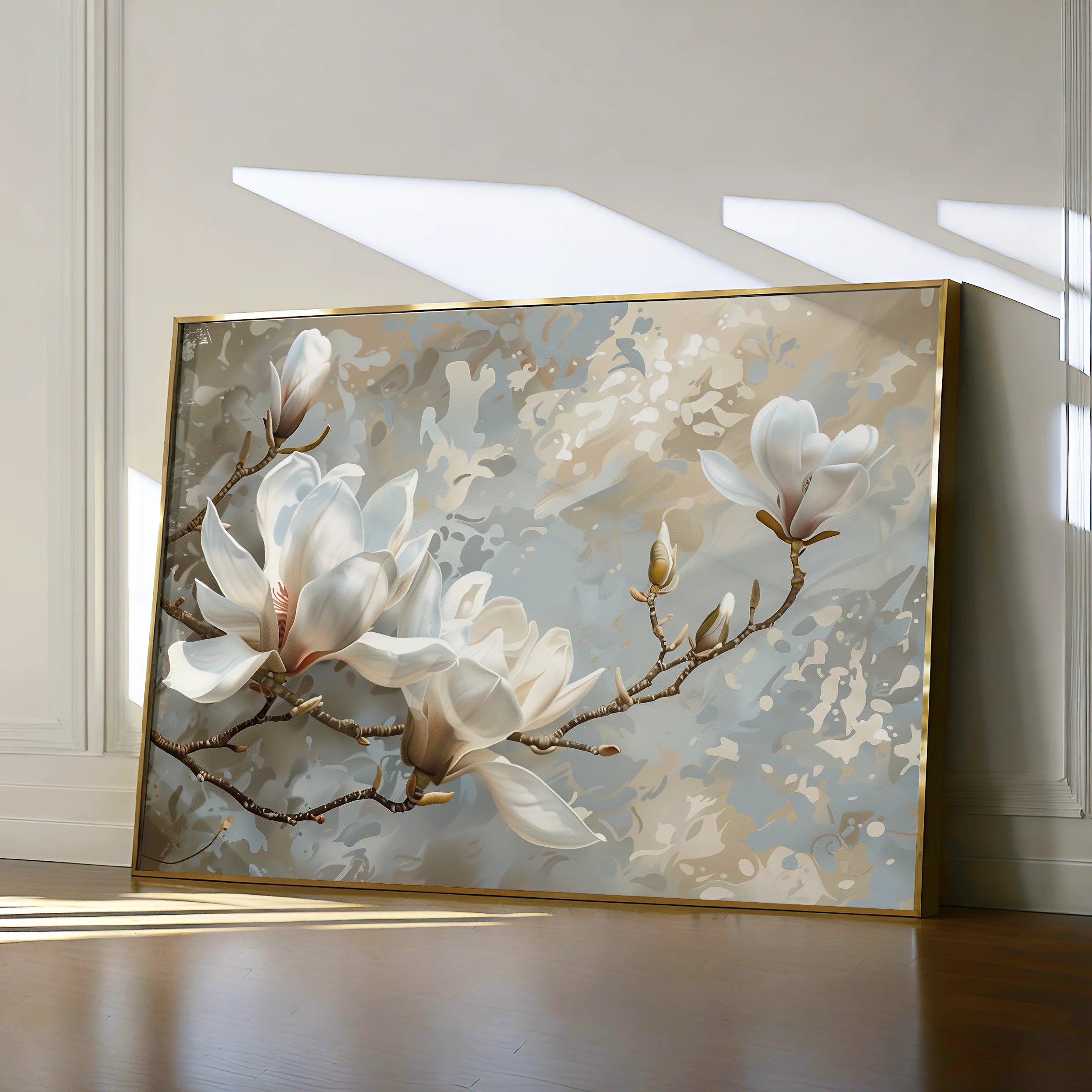 Floral 131 Canvas Art 18" x 24" / 45 x 60 cm / Black
