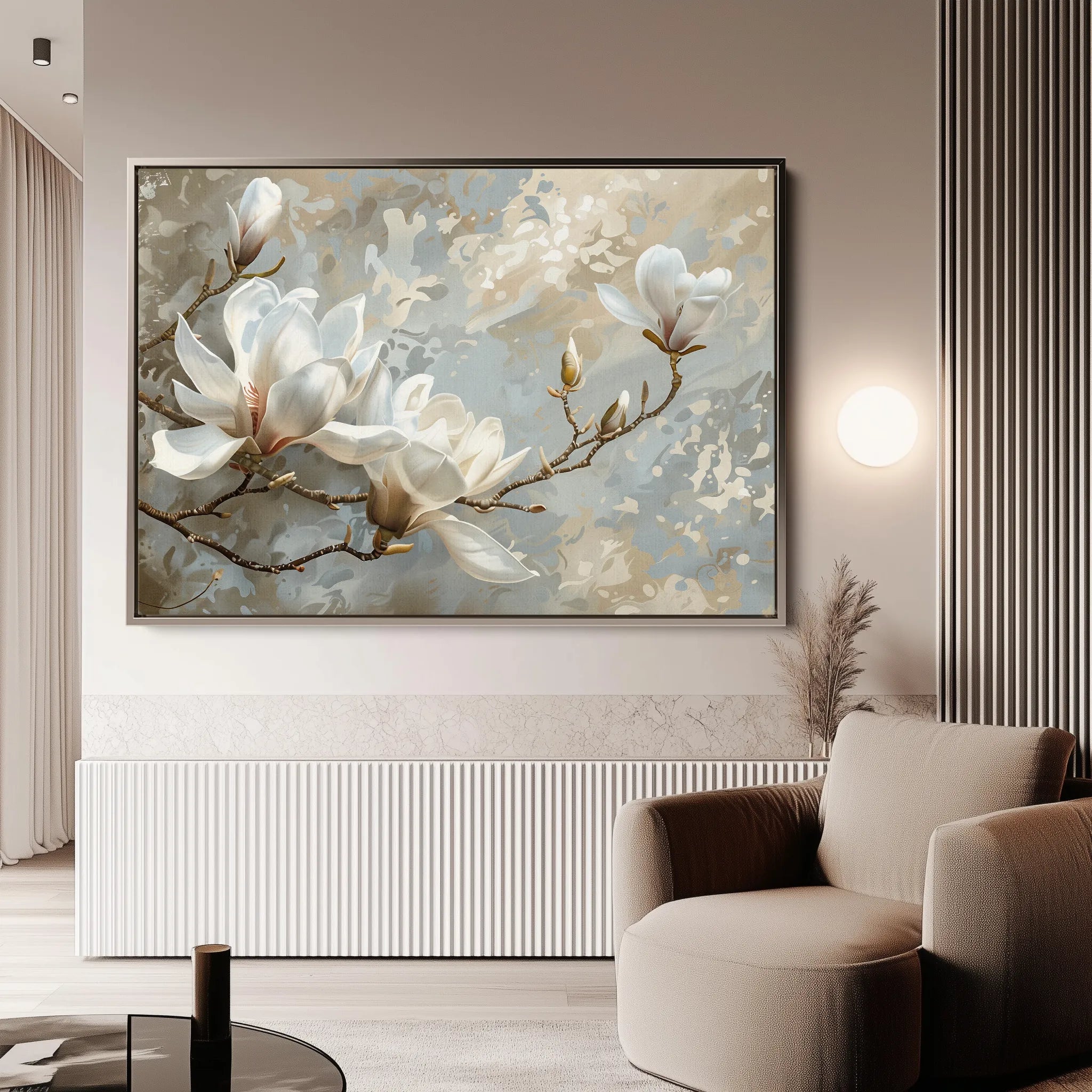 Floral 131 Canvas Art 18" x 24" / 45 x 60 cm / Black